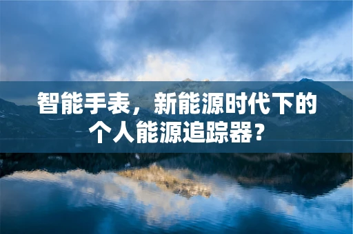 智能手表，新能源时代下的个人能源追踪器？