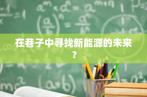 在巷子中寻找新能源的未来？