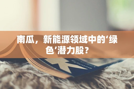 南瓜，新能源领域中的‘绿色’潜力股？