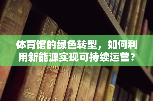 体育馆的绿色转型，如何利用新能源实现可持续运营？