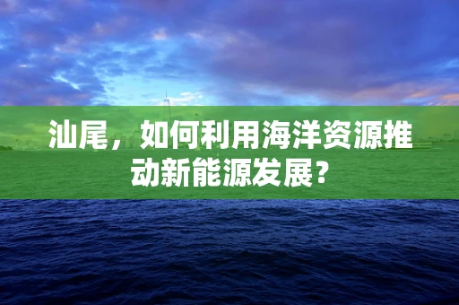 汕尾，如何利用海洋资源推动新能源发展？