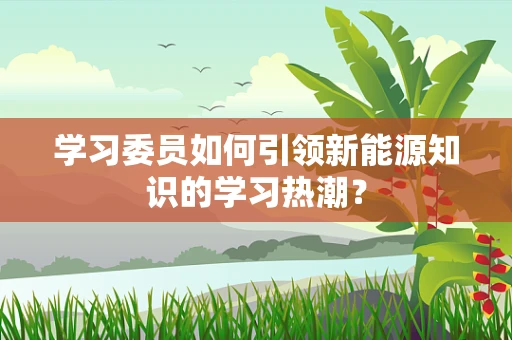 学习委员如何引领新能源知识的学习热潮？