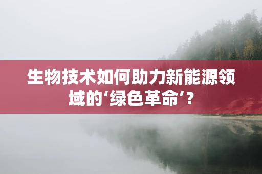 生物技术如何助力新能源领域的‘绿色革命’？